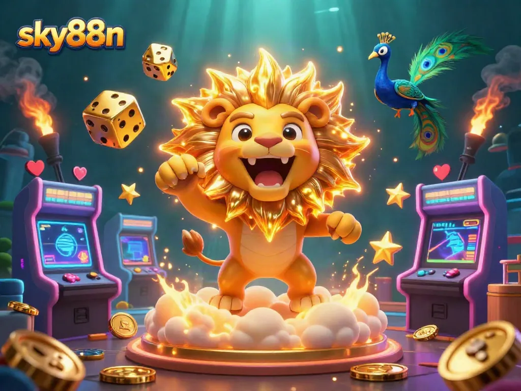 Experience thrilling gameplay at sky88n with vibrant 3D casino and gaming elements in action.
