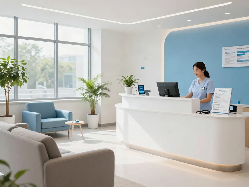 Situs toto medical services environment featuring a healthcare provider in a professional clinic.