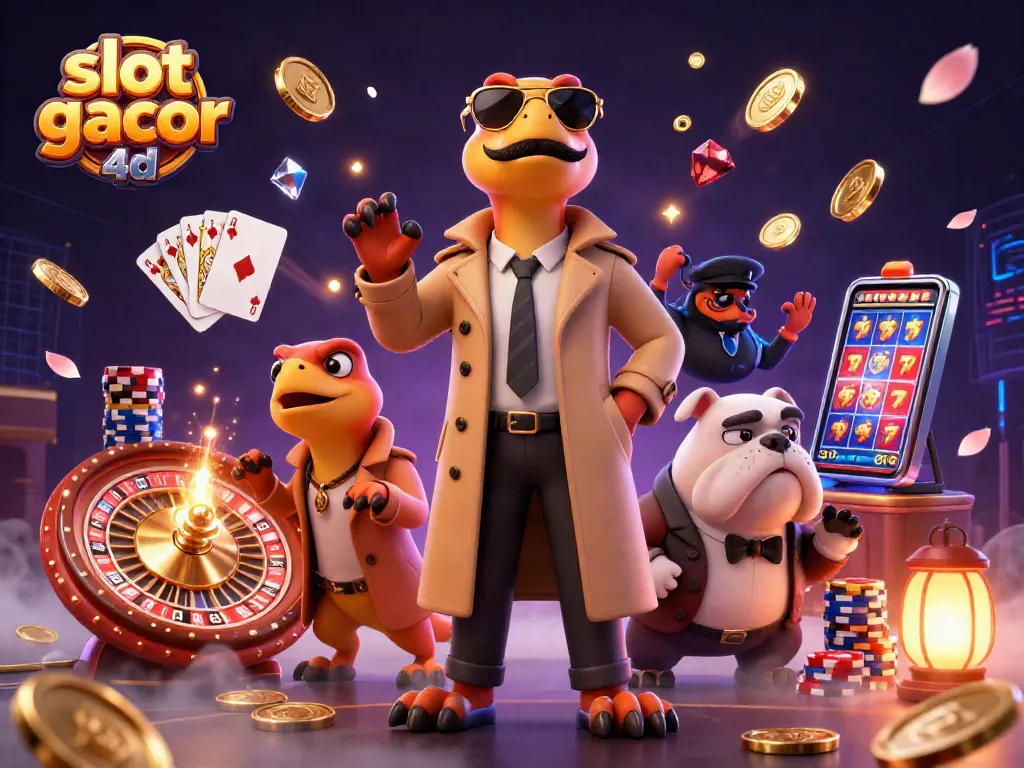 slot gacor 4d, bergabung dalam permainan kasino dengan tumpukan chip dan kartu jackpot
