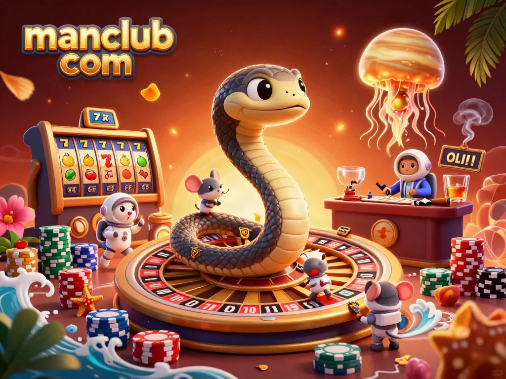 Engaging scene with casino elements showcasing manclub com in action, featuring animated gambling activities.