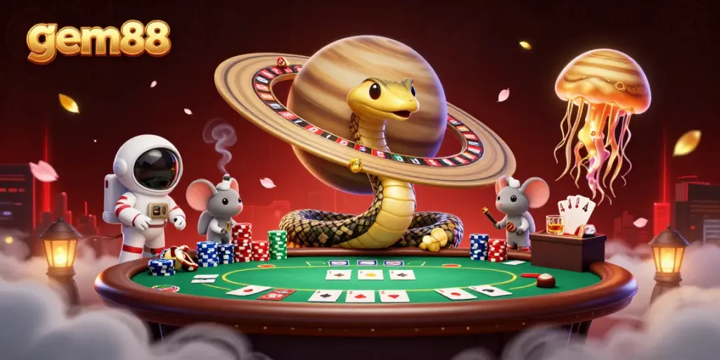 Experience exciting gaming adventures at gem88 with a cosmic setting featuring unique characters.