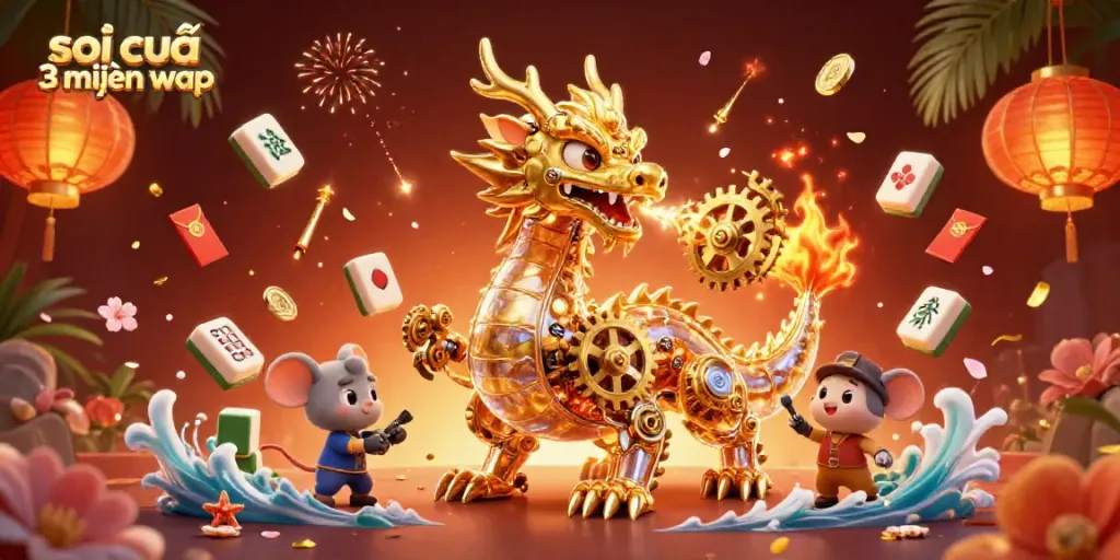 Engage with the vibrant world of soi cầu 3 miền wap featuring a golden dragon and lucky charms.