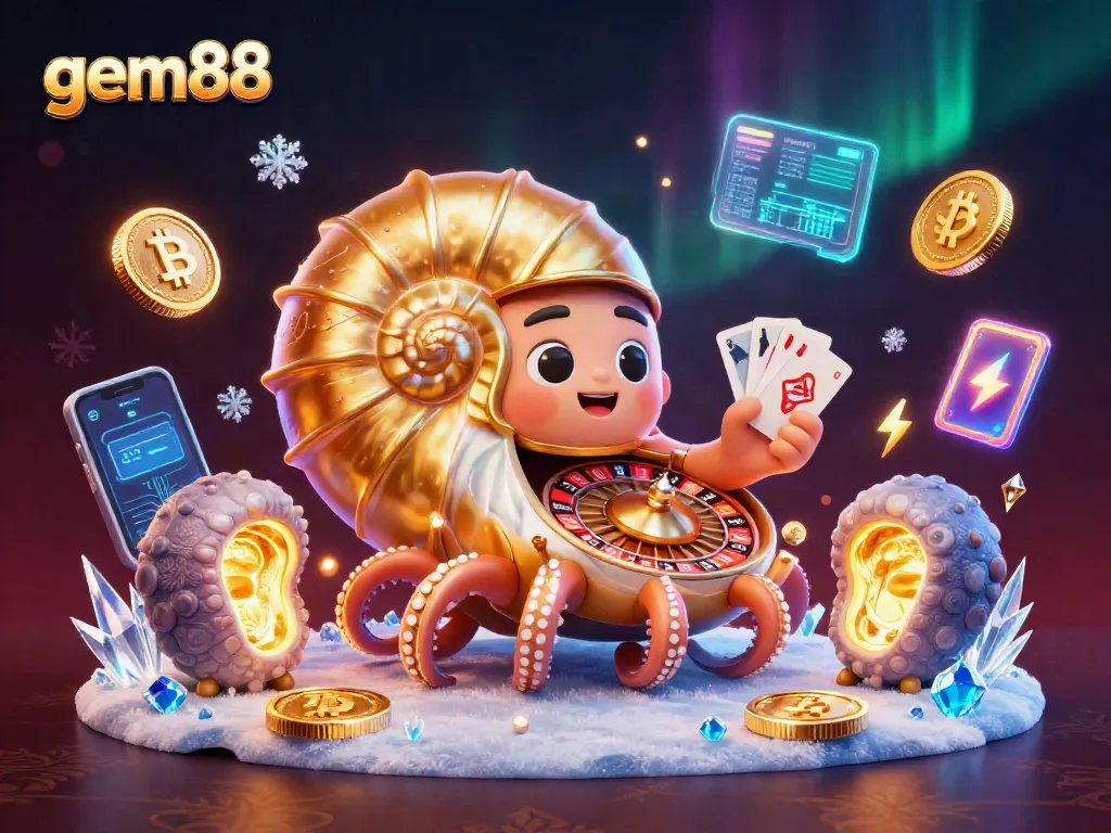 Experience an exhilarating win at gem88 with a futuristic casino scene featuring dazzling game elements.