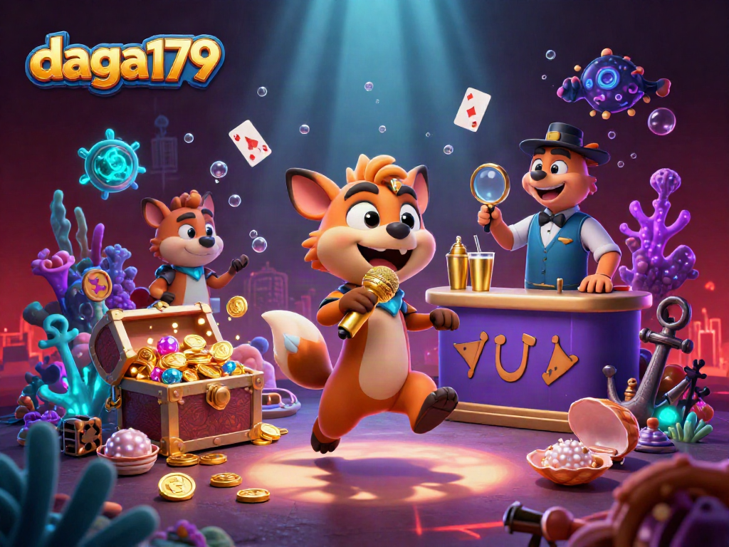 daga179 entertains with hyenas hosting a comedy casino club filled with lively gaming elements.