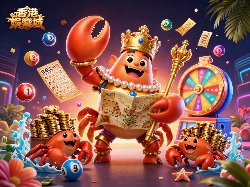 Engage with 香港娛樂城 through dynamic lottery activities featuring a grand crab emperor and colorful gaming elements.