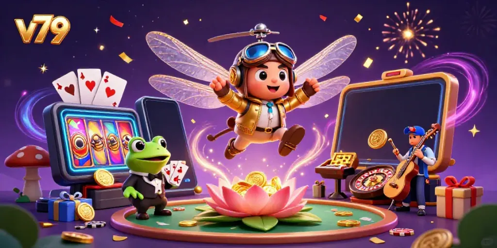 Engage with thrilling games at v79 casino featuring vibrant casino characters and dynamic gaming elements.