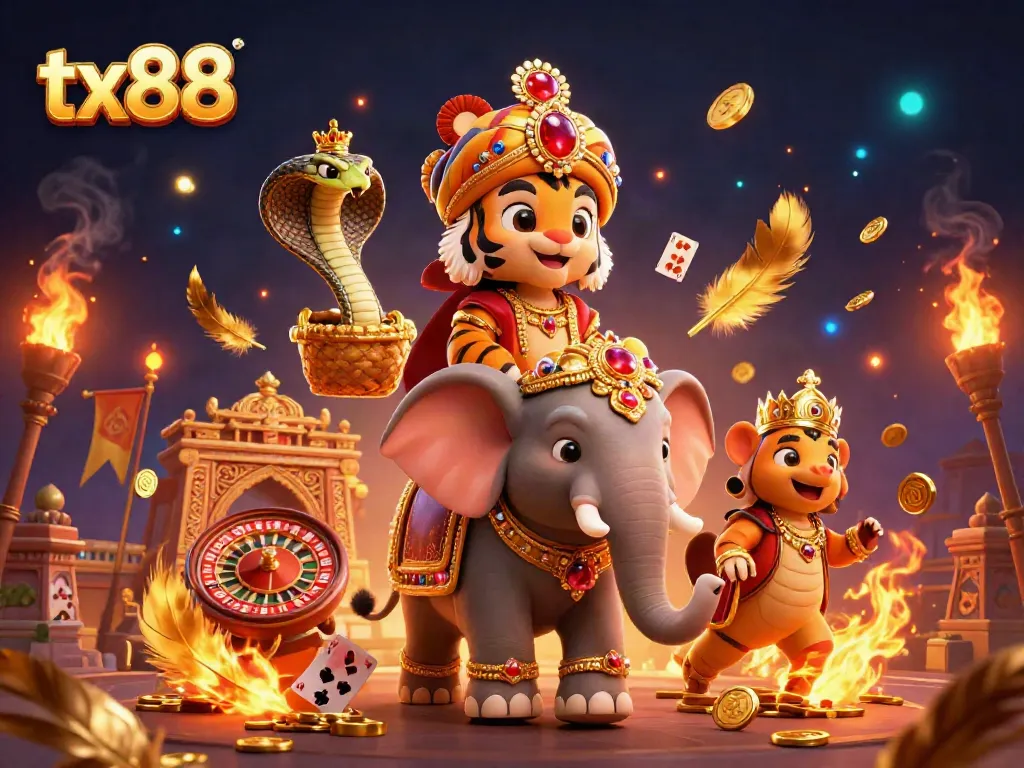 Experience thrilling gaming action at tx88 with vivid characters and dynamic casino elements.