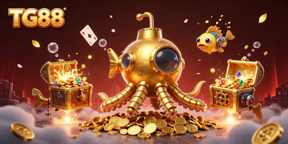 Win big with TG88's thrilling underwater adventure, featuring exciting casino elements amidst gold treasures.