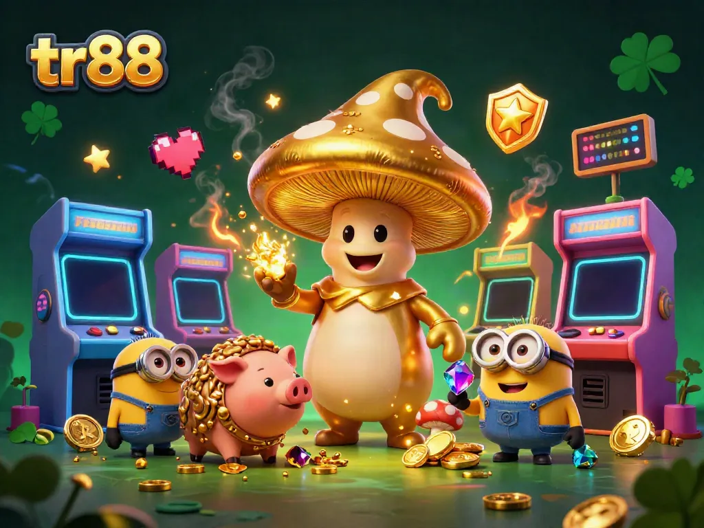 Engage in winning strategies at tr88 with a magical casino-themed illustration showcasing vibrant characters and gaming elements.