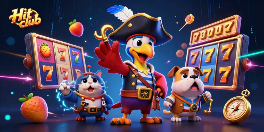 Engage in thrilling gaming at the Hit club with dynamic casino themes and vibrant characters!