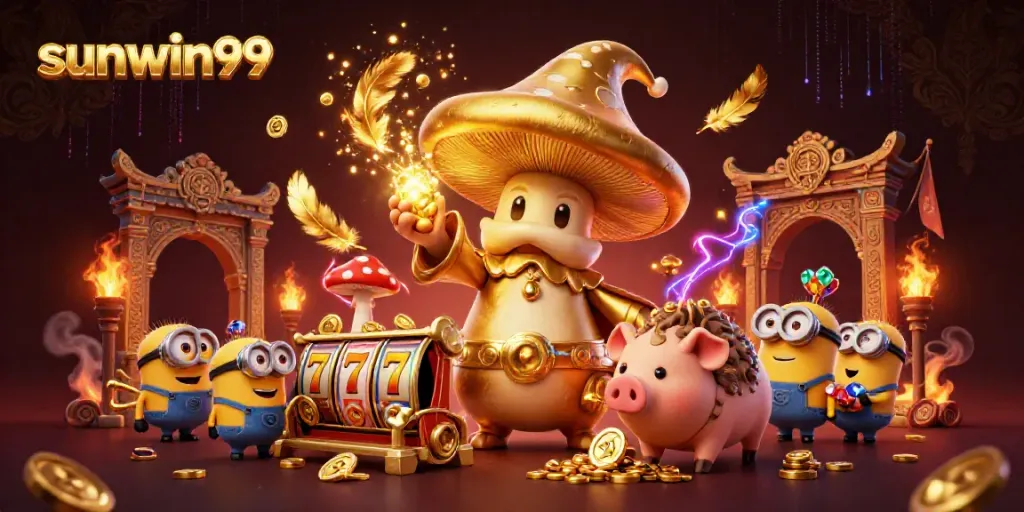 Experience thrilling gameplay with sunwin99 in a magical casino scene filled with treasures.
